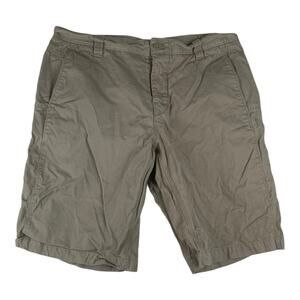 North Face mens large khaki Tan Shorts button front cotton gorp outdoor
